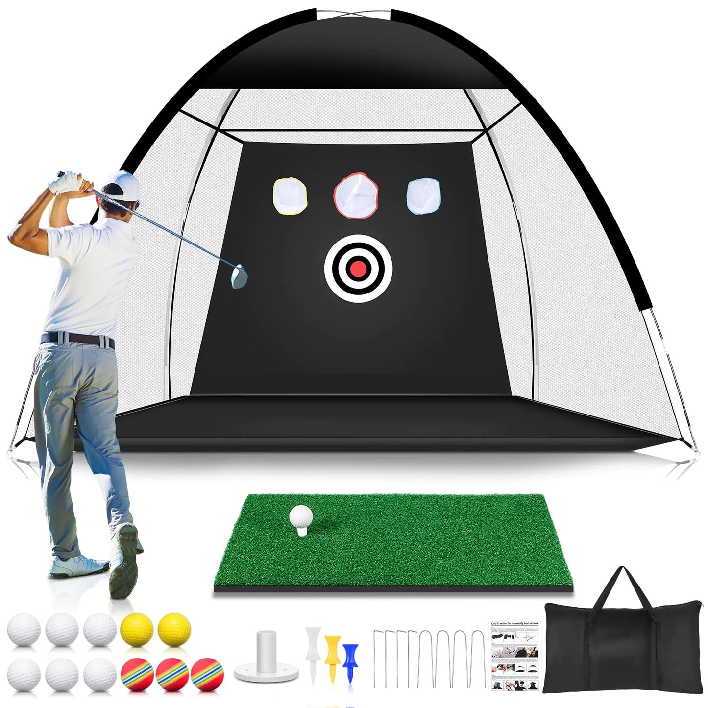 Backyard Pro Golf Practice Set 10x7ft with Accessories